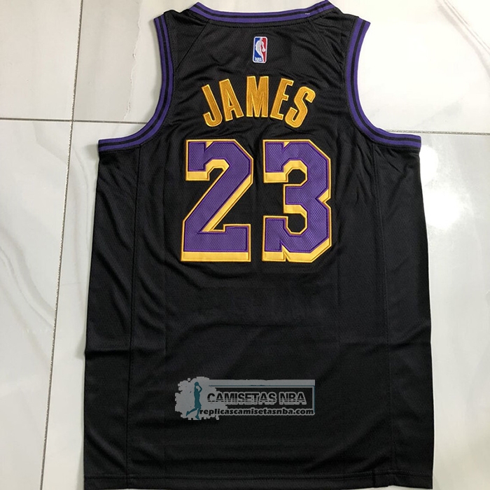 Camiseta Los Angeles Lakers LeBron James NO 23 Ciudad 2025-26 Negro